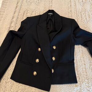 Express Black Blazer with Gold Buttons